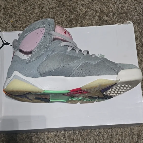 Gray and Pink High-Top Sneakers - Picture 2 of 2